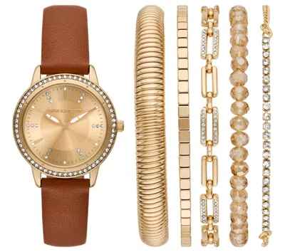 Skechers Women's Bracelets Watch Set In Gold