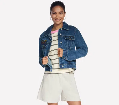 Skechers Women's Britto: Joyful Mosaic Denim Jacket In Multi