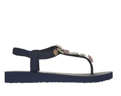 Skechers Women's Cali Meditation Happy Daisies Sandals In Navy In Multi