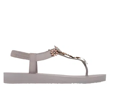 Skechers Women's Cali Meditation Happy Daisies Sandals In Taupe In Gray