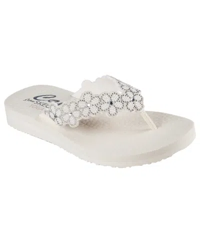 Skechers Women's Cali Meditation Rare Elegance Thong Sandals From Finish Line In Off White