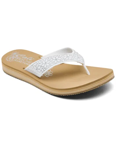 Skechers Women's Cali Summers Low Thong Sandals From Finish Line In White
