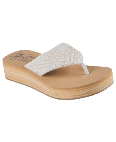 Skechers Women's Cali Summers Mid Flip-flop Thong Sandals From Finish Line In Off White