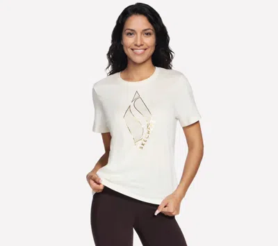 Skechers Women's Cheetah Diamond Ss Tee In White