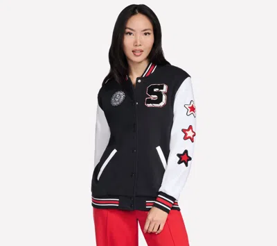 Skechers Women's Classic Varsity Jacket In Black