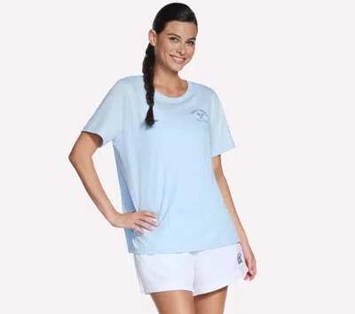 Skechers Women's Court Classics Short Sleeve T-shirt In Blue
