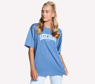 Skechers Women's Destination Short Sleeve T-shirt In Blue