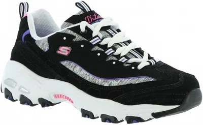 Skechers Women's D'lites Sparkling Rain Sneakers In Black/purple