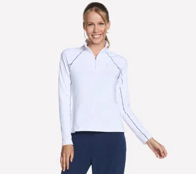 Skechers Women's Fairway Long Sleeve 1/4 Zip Top In White