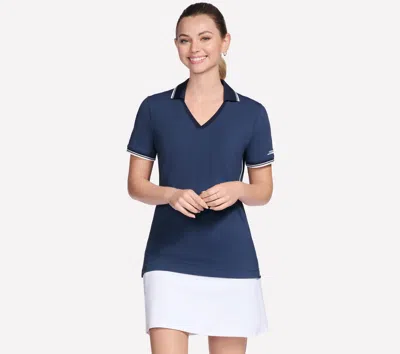 Skechers Women's Fairway Polo T-shirt Short Sleeve In Blue