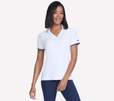 Skechers Women's Fairway Polo T-shirt Short Sleeve In White