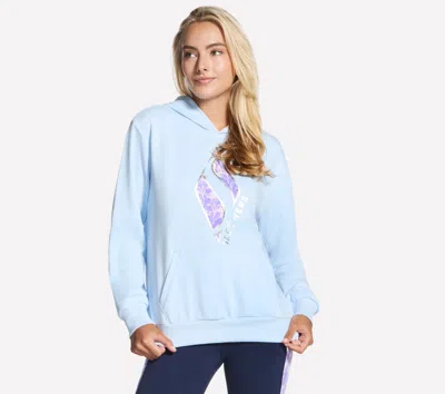 Skechers Women's Floral Diamond Pullover Hoodie In Blue