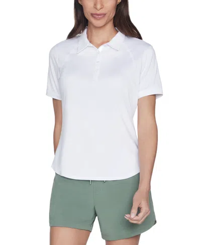 Skechers Women's Go Dri Swift Short-sleeve Club Polo Shirt In Bright White