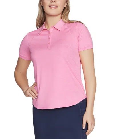 Skechers Women's Go Dri Swift Short-sleeve Club Polo Shirt In Pink Cosmos