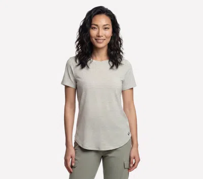 Skechers Women's Go Dri Swift Stripe Tunic T-shirt In Gray