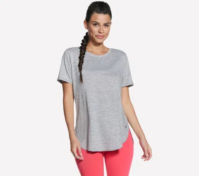 Skechers Women's Go Dri Swift Stripe Tunic T-shirt In Silver