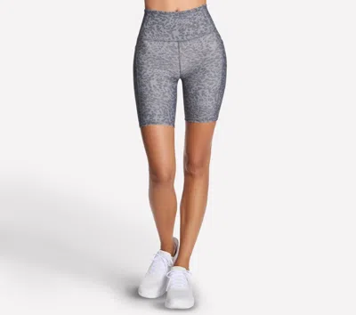 Skechers Women's Go Flex Printed High Waisted 8 Inch Bike Short In Gray