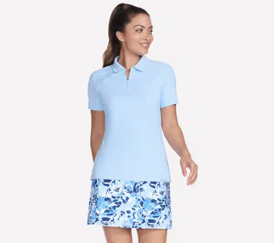 Skechers Women's Go Golf Short Sleeve Birdie Zip Front Polo T-shirt In Gray