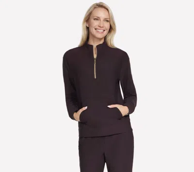 Skechers Women's Go Luxe Rib 1/4 Zip Top In Brown