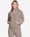 Skechers Women's Go Luxe Ribbed Knit Quarter Zip Jacket In Neutral