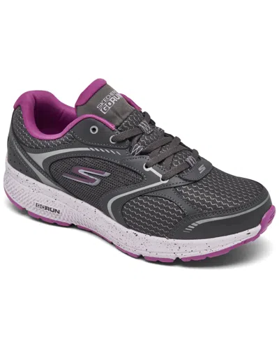 Skechers Women's Go Run Consistent Dynamic Energy Running Sneakers From Finish Line In Charcoal,purple