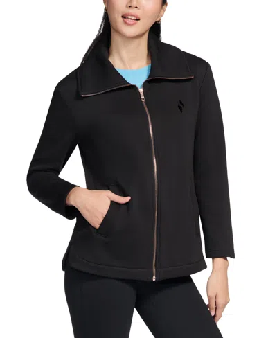 Skechers Women's Go Snuggle Tunic Full-zip Jacket In Black