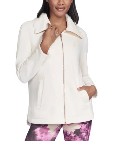 Skechers Women's Go Snuggle Tunic Full-zip Jacket In White