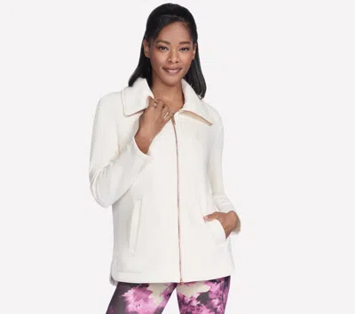 Skechers Go Snuggle Tunic Fullzip Jacket In White