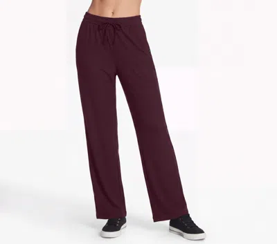 Skechers Women's Go Stretch Harmony Rib Pants In White/burgundy