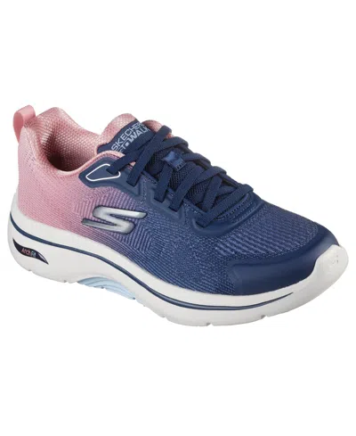 Skechers Women's Go Walk Arch Fit 2.0 In Navy,pink