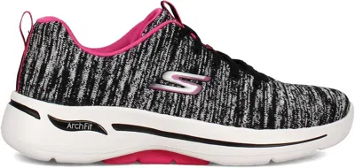 Skechers Women's Go Walk Arch Fit Glee Sneakers In Black/hot Pink In Multi