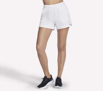 Skechers Women's Go Walk Cozy Fit Diamond 4 Inch Short In White