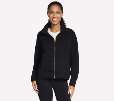 Skechers Women's Go Walk Diamond Jacket - Cozy Fit Top In Black