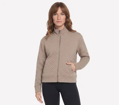 Skechers Women's Go Walk Diamond Jacket - Cozy Fit Top In Brown