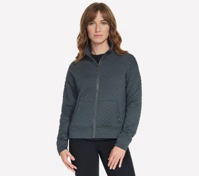 Skechers Women's Go Walk Diamond Jacket - Cozy Fit Top In Gray