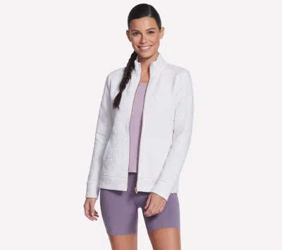Skechers Women's Go Walk Everywhere Cozy Fit Diamond Jacket In White