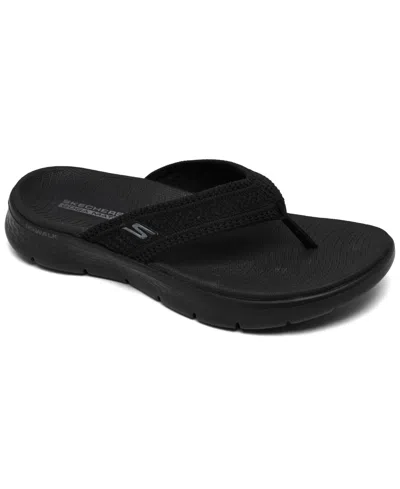 Skechers Women's Go Walk Flex Flip-flop Thong Sandals From Finish Line In Black
