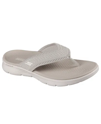 Skechers Women's Go Walk Flex Flip-flop Thong Sandals From Finish Line In Taupe
