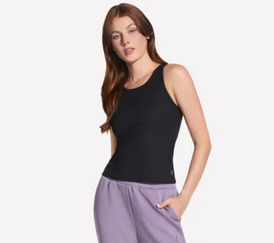 Skechers Women's Go Walk Luxe Rib Tank Top In Black