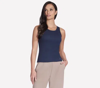 Skechers Women's Go Walk Luxe Rib Tank Top In Blue