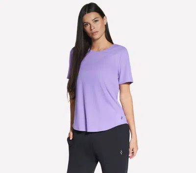 Skechers Women's Go Walk Luxe Rib T-shirt In Purple