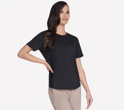 Skechers Women's Go Walk Luxe Rib T-shirt In Black
