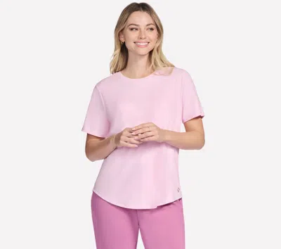 Skechers Women's Go Walk Luxe Rib T-shirt In Pink