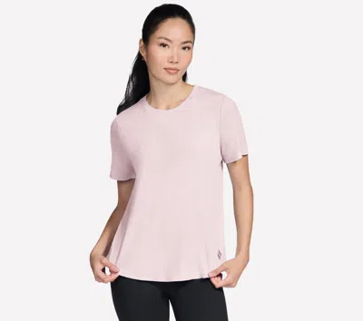 Skechers Women's Go Walk Luxe Rib T-shirt In Pink