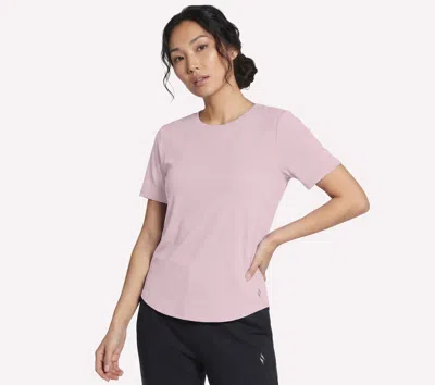 Skechers Women's Go Walk Luxe Rib T-shirt In Purple