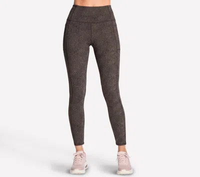 Skechers Women's Go Walk Printed Full Length High-waisted Legging In Black
