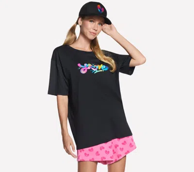 Skechers Women's Jason Naylor: Love Short Sleeve T-shirt In Black
