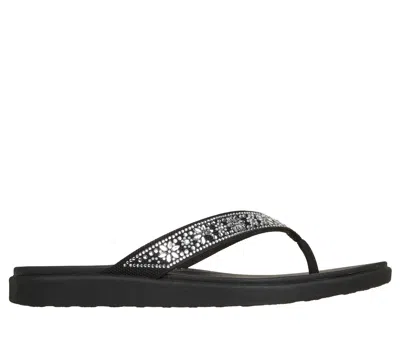 Skechers Meditation Luxe Sunny Glow Flip Flop In Black