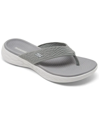 Skechers Women's On The Go 600 Sunny Athletic Flip Flop Thong Sandals From Finish Line In Grey