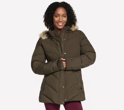 Skechers Women's On-the-go Cozy Fit Journey Parka Top In Brown/olive